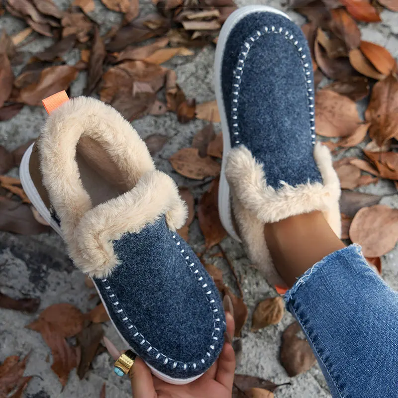 Botas de Mujer tendencia 2024, Botas de invierno con piel, zapatos de invierno para mantener el calor, botines de Mujer, Botas de nieve para Mujer, calzado informal de invierno