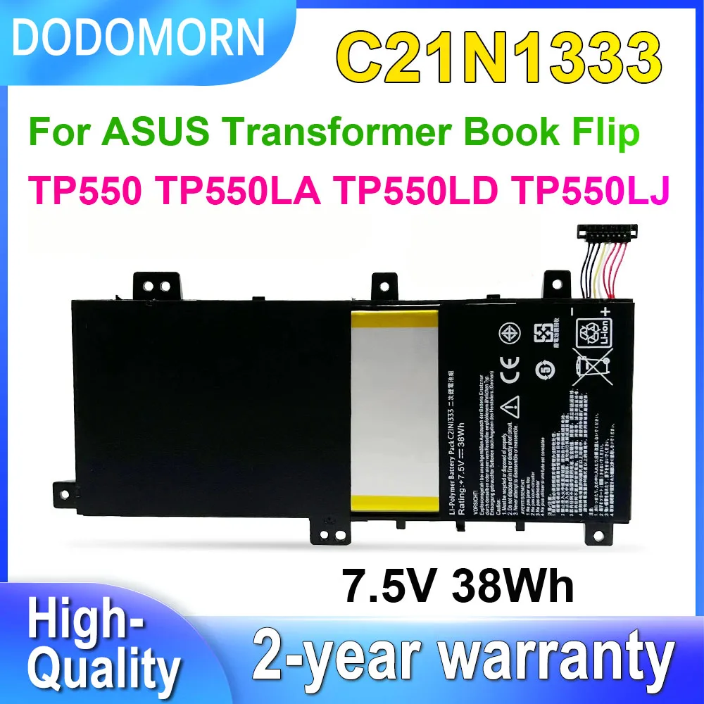 

DODOMORN C21N1333 Battery For ASUS Transformer Book Flip TP550 TP550LA TP550LD TP550LJ R554L Series 7.5V 38Wh Laptop Batteries