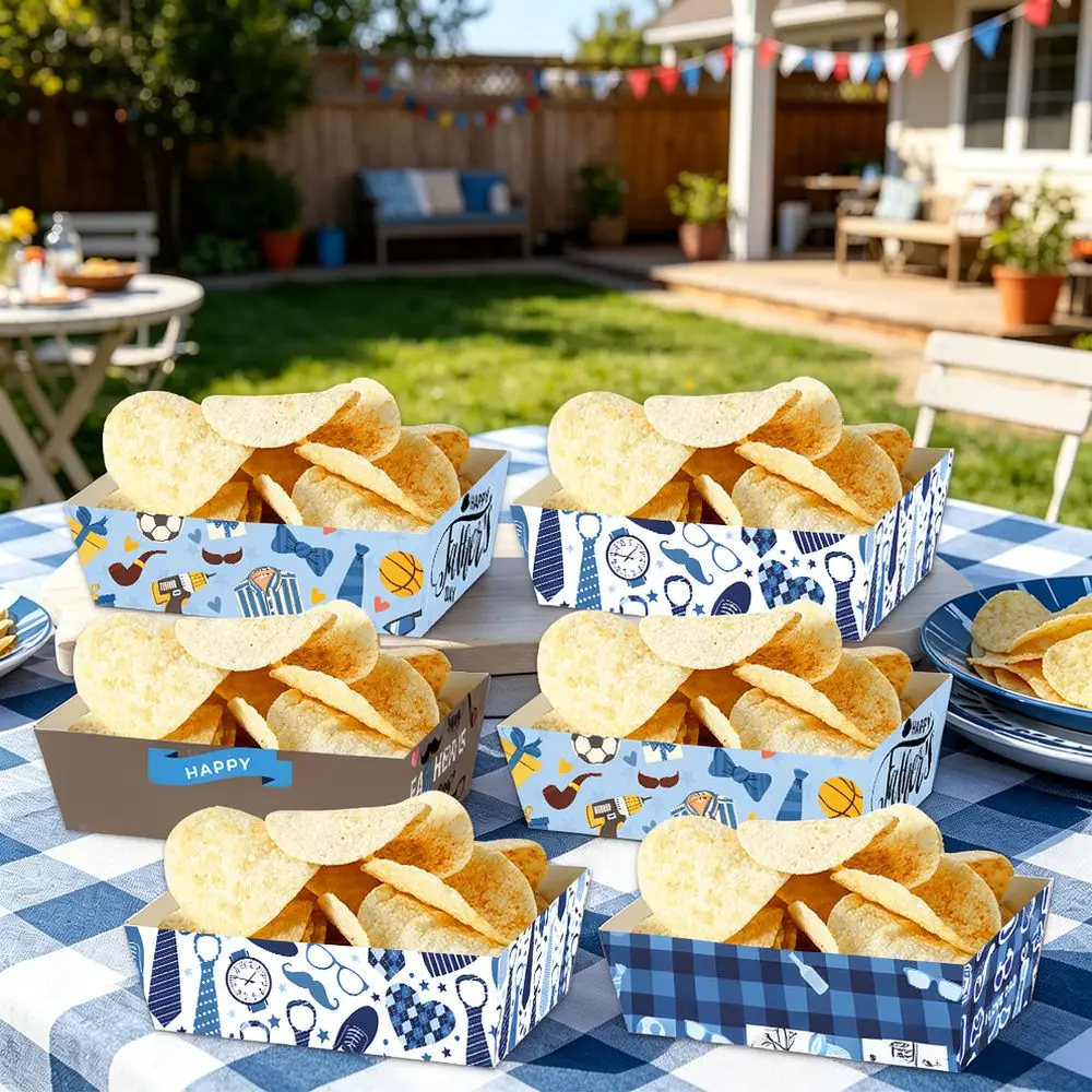 Paper Snack Container For Fathers Day Party Celebration Food Tray Decorative Supplies Table Decor Home Gathering