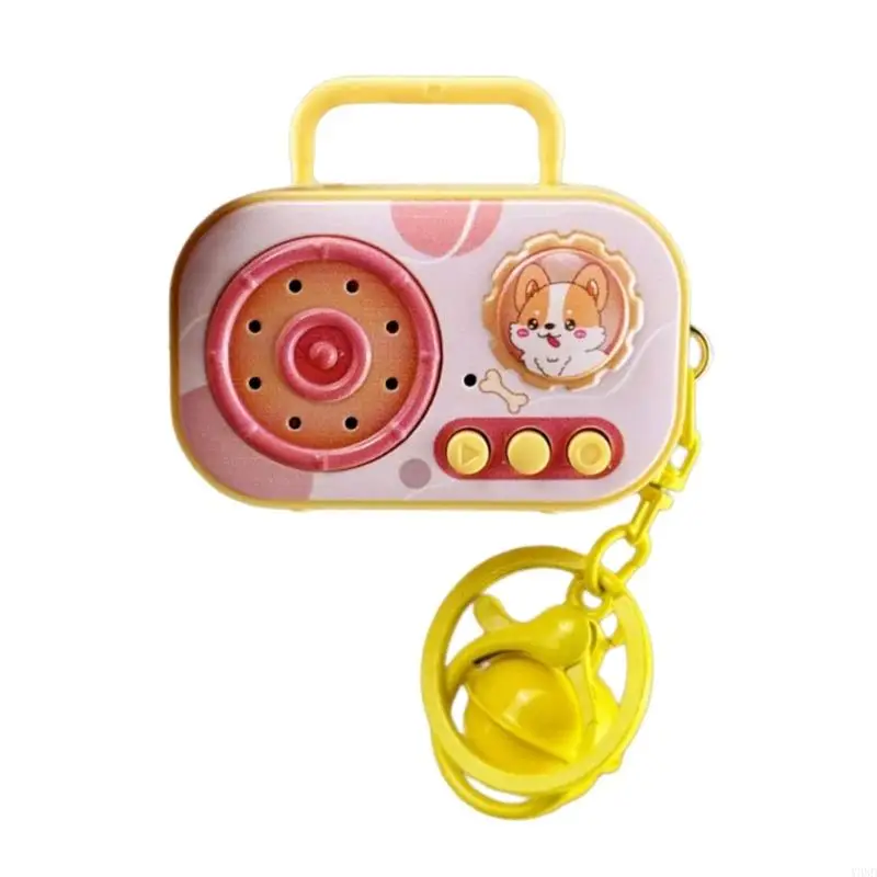 Y3nd Portable Cartoon Music Box Keychain Music Recorder Keychain acrescenta diversão para deslocar festas gravar