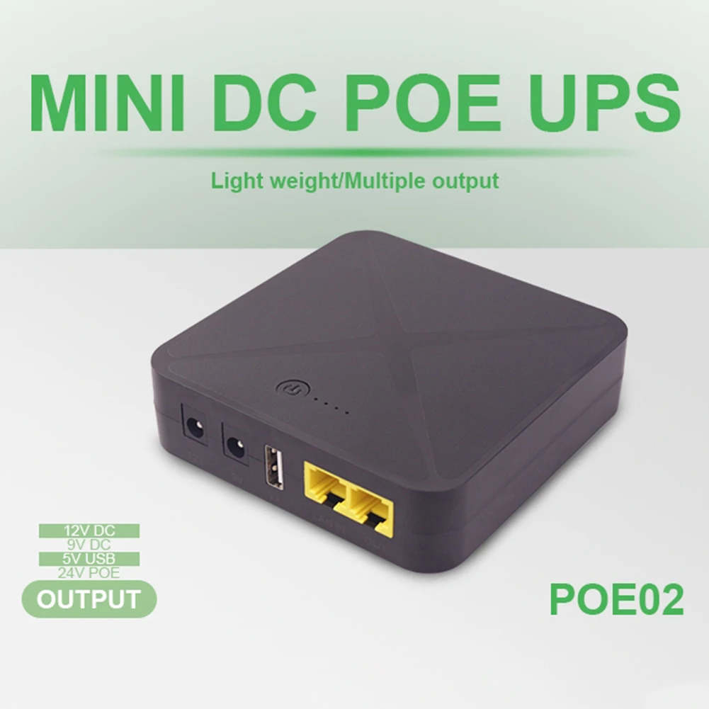 

Uninterruptible Power Supply UPS 24V 48V DC 12V 9V Backup Battery for Router Optical Modem with USB and forPOE Output