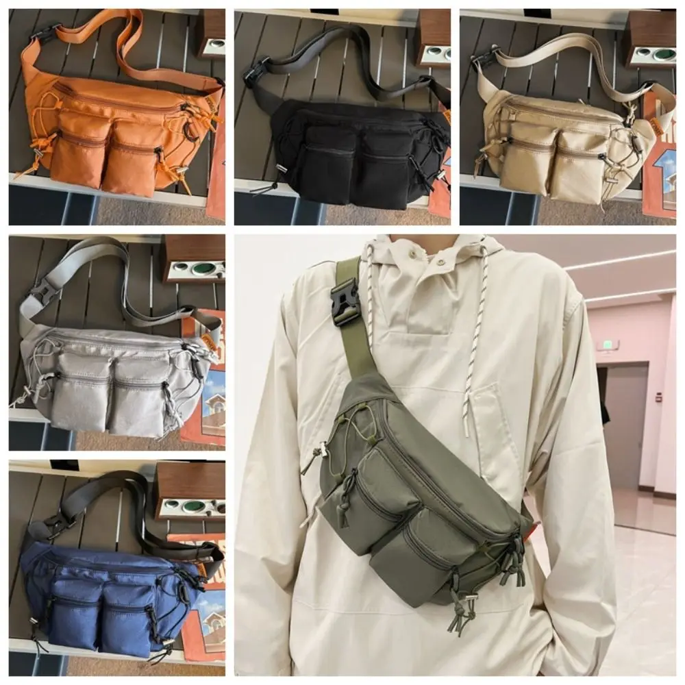 

Punk Nylon Men Waist Bag Y2k Adjustable Strap Multi-pocket Chest Bag Crossbody Bag Japanese Style Sports Fanny Pack Riding