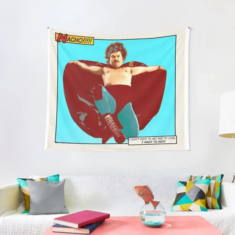 Nacho Libre - I Want To Win! Tapestry Room Decorator Outdoor Decor Aesthetic Room Decor Tapestry