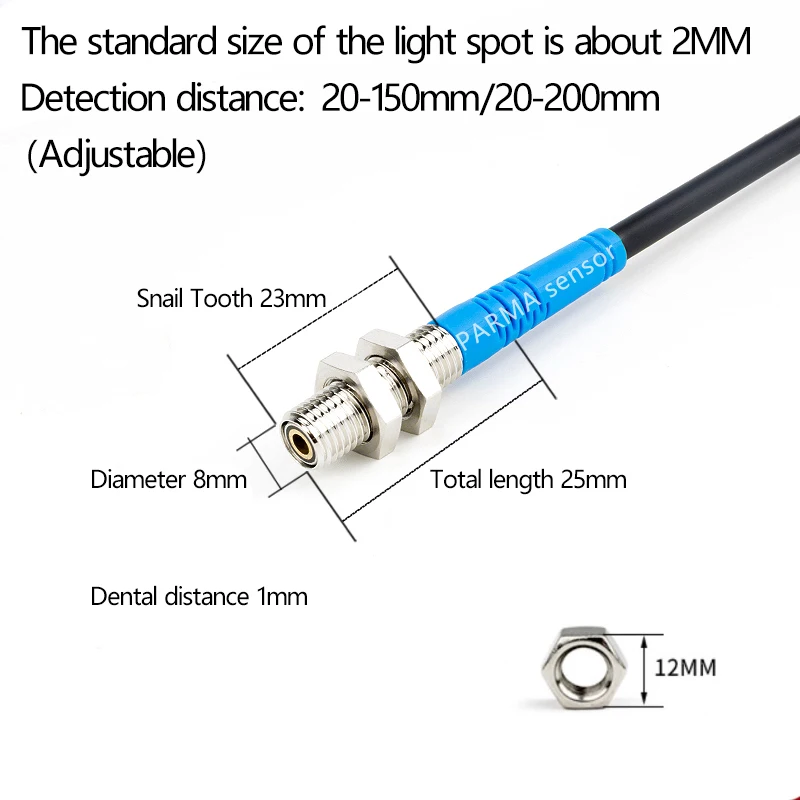 M8 laser sensor, diffuse reflection photoelectric switch sensor, infrared visible light induction switch, electric eye