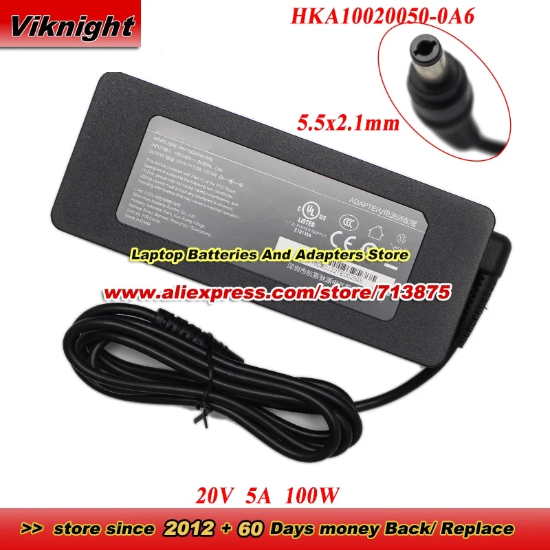 20V 5A 100W AC Adapter HKA10020050-0A6 Power Supply with 5.5*2.1mm tip