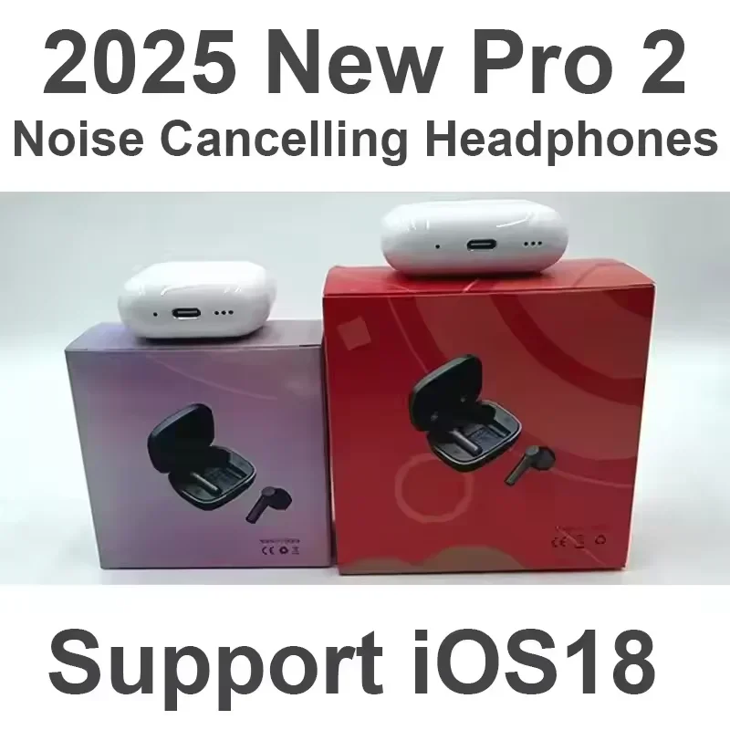 2025 iOS18 Pro 2° auricolare Bluetooth ANC auricolare sportivo con ricarica wireless con cancellazione del rumore con cavo USB-C in confezione originale