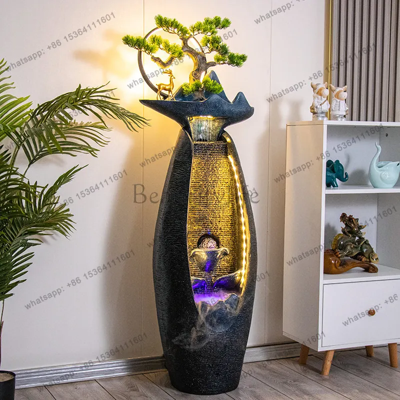 Rockery, flowing water, fountain, feng shui balloon ornaments, living room, office, circulating water decoration