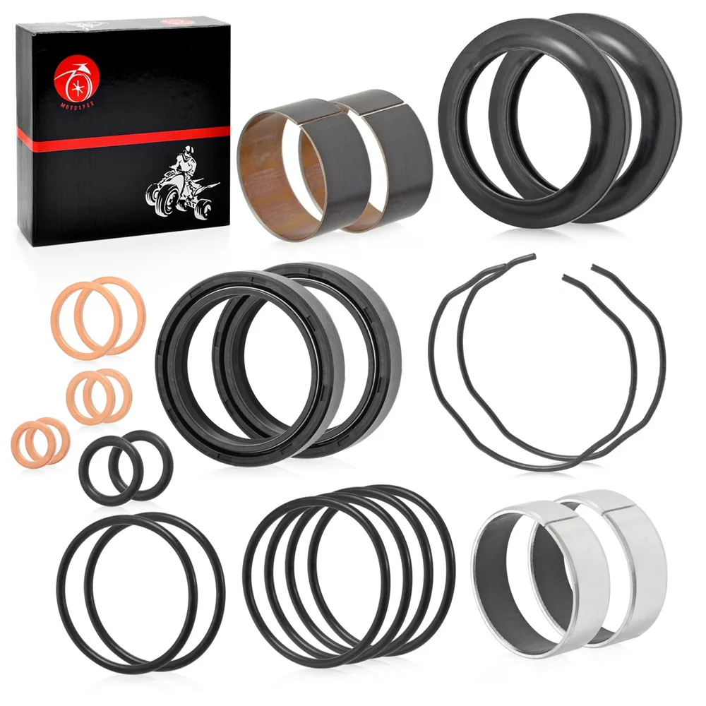 Fork Bushing Dust Oil Seals Kit For SUZUKI GSX-R600 GSX-R750 GSF1200 Bandit 1200 V-Strom 650 RF900R For HONDA CB1000A/AC