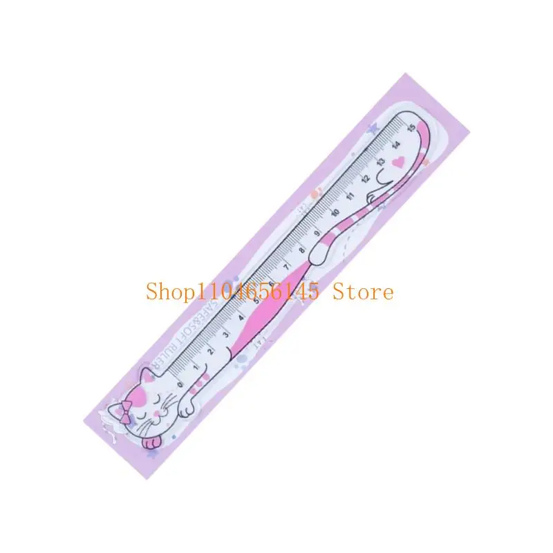 5asd 15cm Straight Ruler Lovely Cats Ruler Soft Ruler with Scale for Teaching