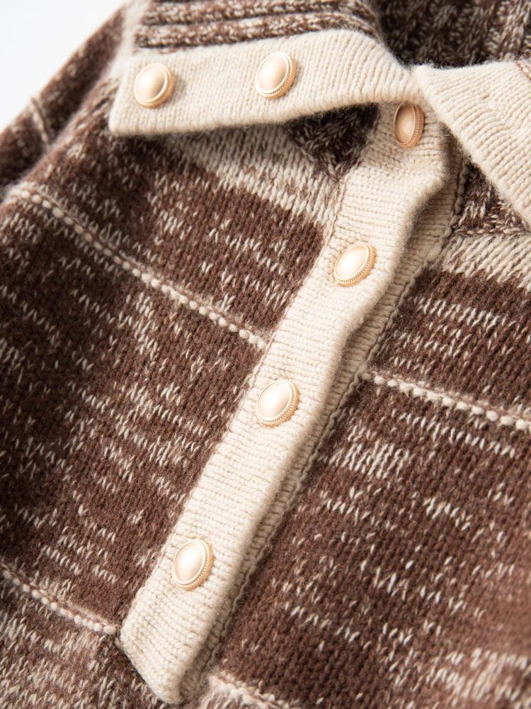 جديد المرأة 100% سترة الكشمير المعنقة رفض طوق أزرار البلوز الخريف الشتاء لينة الدافئة سميكة سترة الكشمير المعنقة تريكو القمم