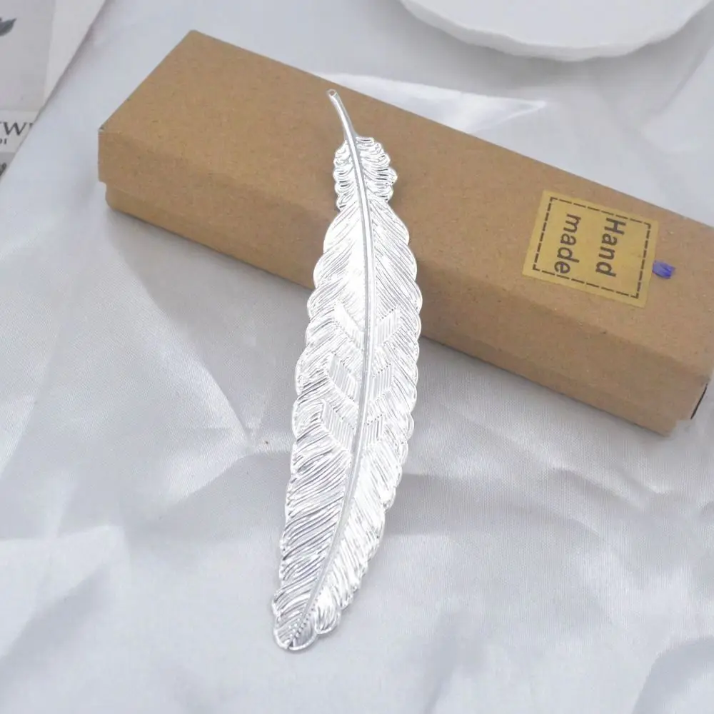 Ethnic Style Metal Feather Bookmark Ins Retro Feather Pendants Bookmark Creative DIY Handmade Bookmark Books Decorate