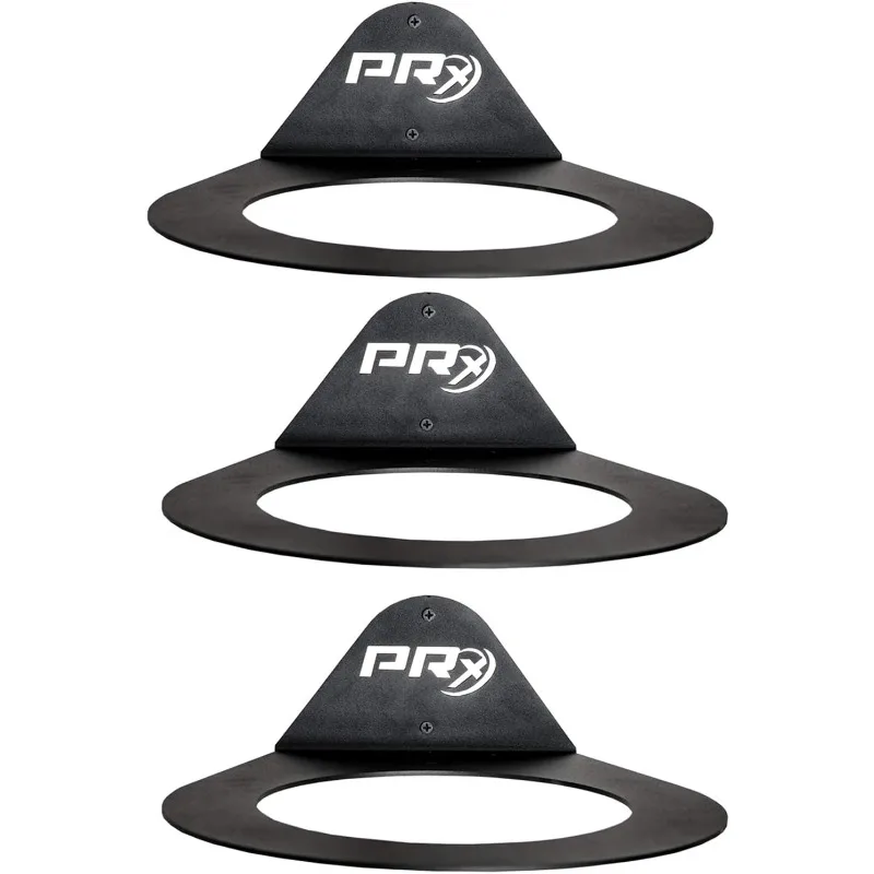 

PRx Performance Medicine Ball Storage, USA Made Exercise Ball Holder,Wall Mounted, Powder Coated,3 Storages,9 inch Hole Diameter