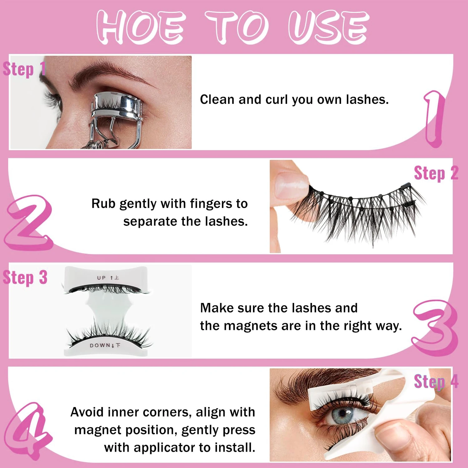 ​ Magnetic Eyelashes Pro Kit - สไตล์ตะวันตก Volumizing ไม่มีกาวขนตาพร้อมการจัดตําแหน่งที่แม่นยําและถือ 24H ​