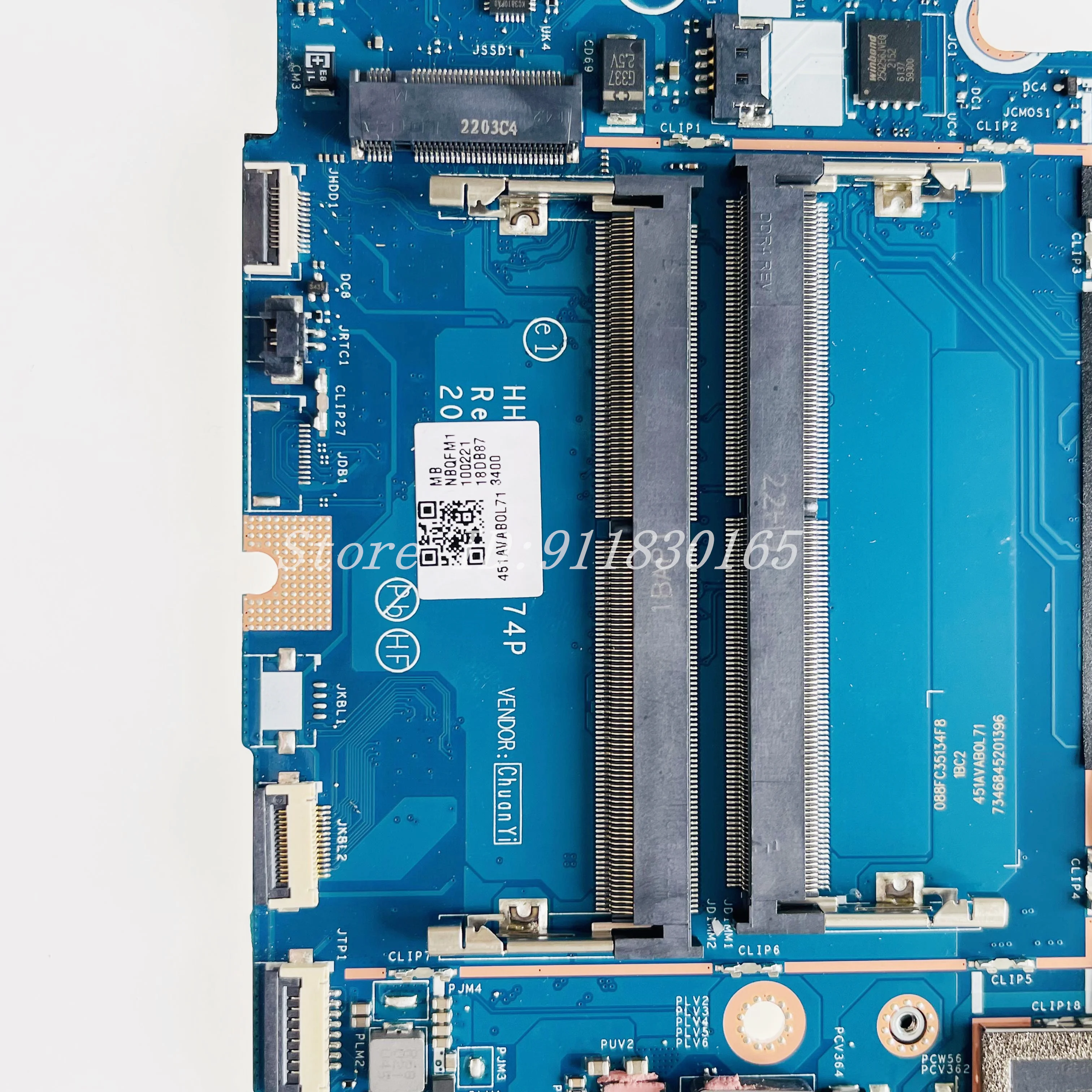 Para acer nitro AN515-58 placa-mãe do portátil hh514 LA-L974P