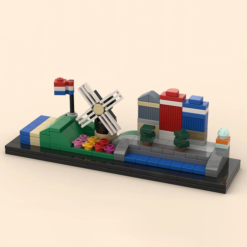 

MOC City Landmark Architecture Street View Building Block Kit Mini Dutch Skyline Model DIY Children Assembly Toys Birthday Gift