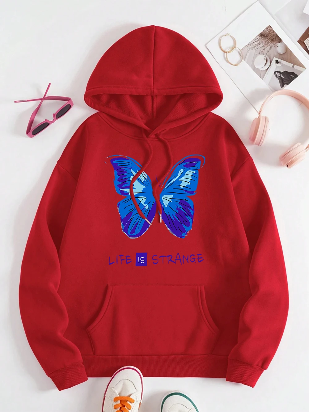 Life Is Strange Blue Butterfly Streetwear Men Women Hip Hop Streetwear Autumn Pullover Hoodie Fashion Fleece Couple Hoodies