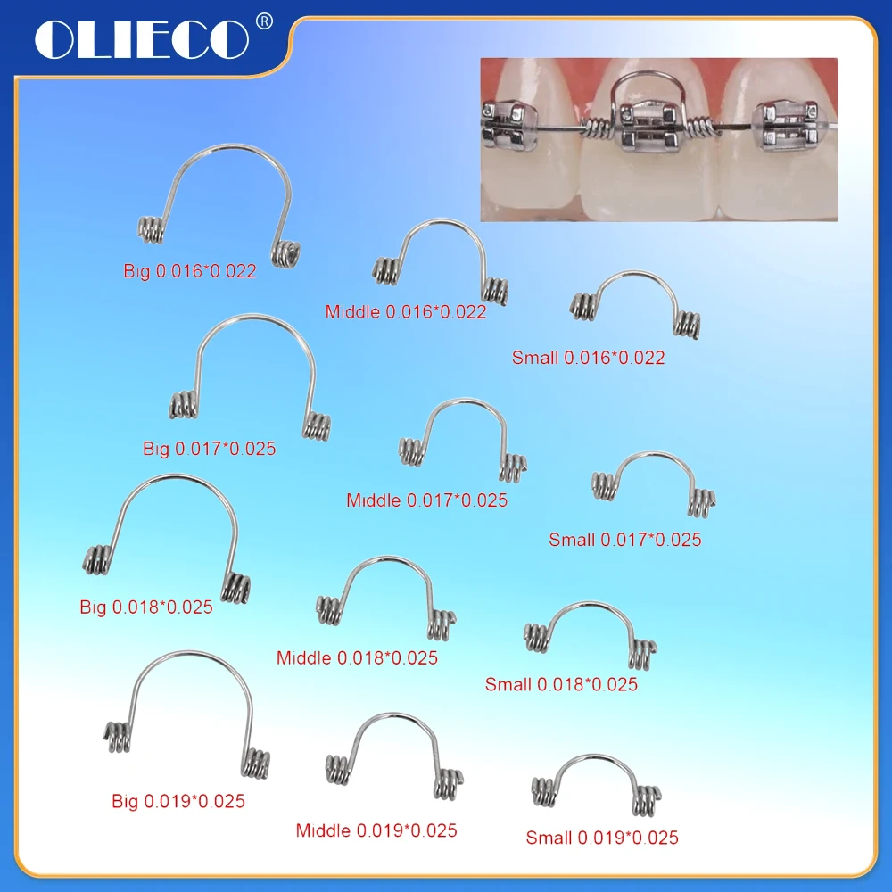 

10Pcs/Bag Dental Torque Torquing Spring Orthodontic Anterior Torque Spring Auxiliar de torque Warren Spring for Bracket Archwire