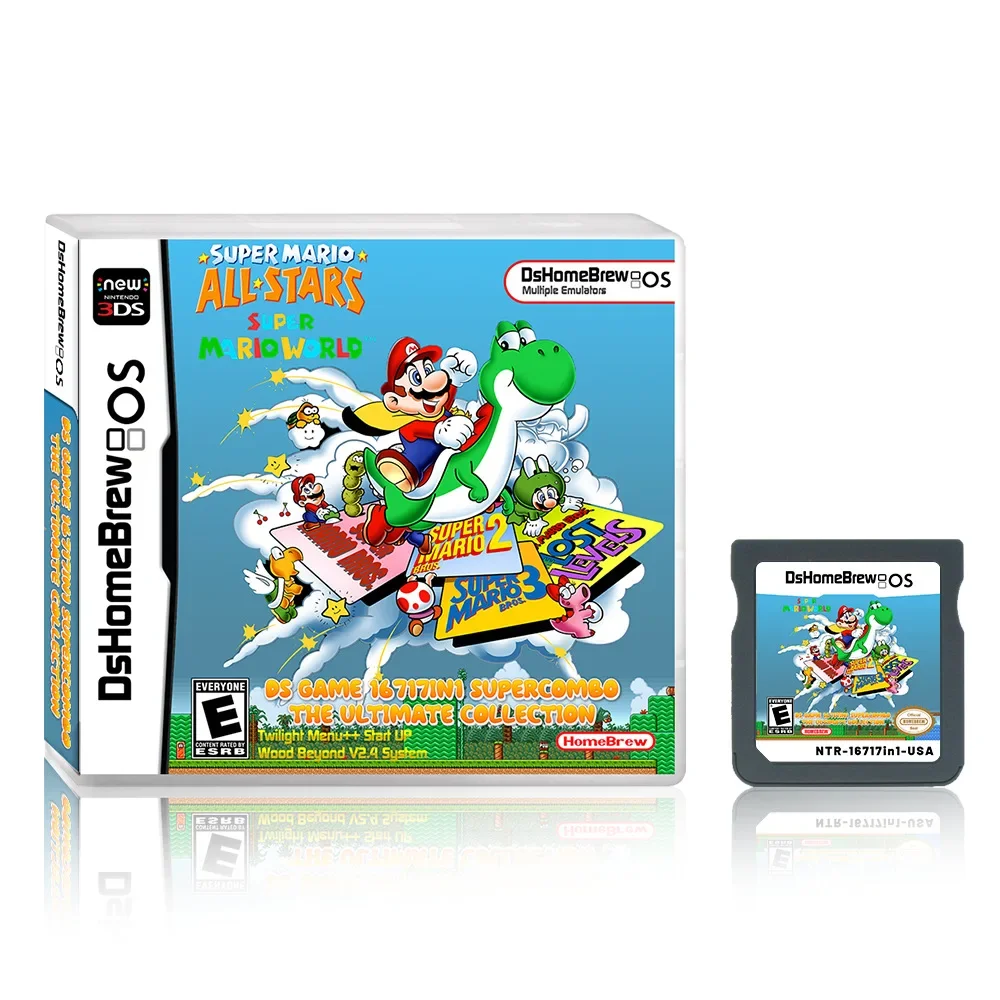 16717in1 NDS Game Card Multiple Emulators Integrated with DSTWO Mini Core US Version English Combined Card