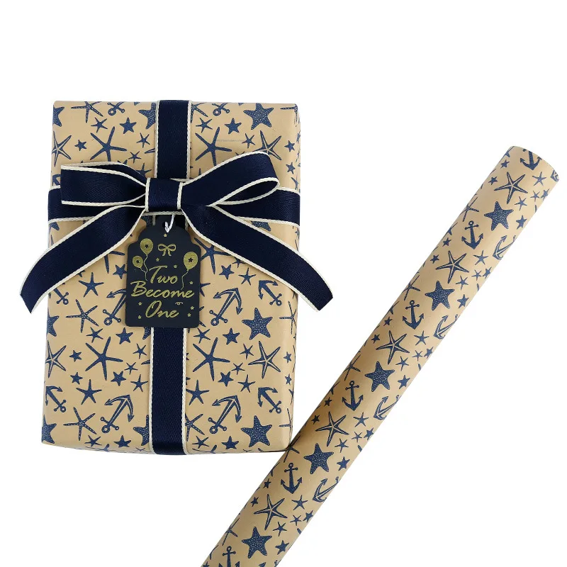 6 Pcs Simple Geometry Style Wrapping Paper Sheets Roll Packaging for Wedding Kids Holiday Gift Wrap Craft Paper Decor Gifts