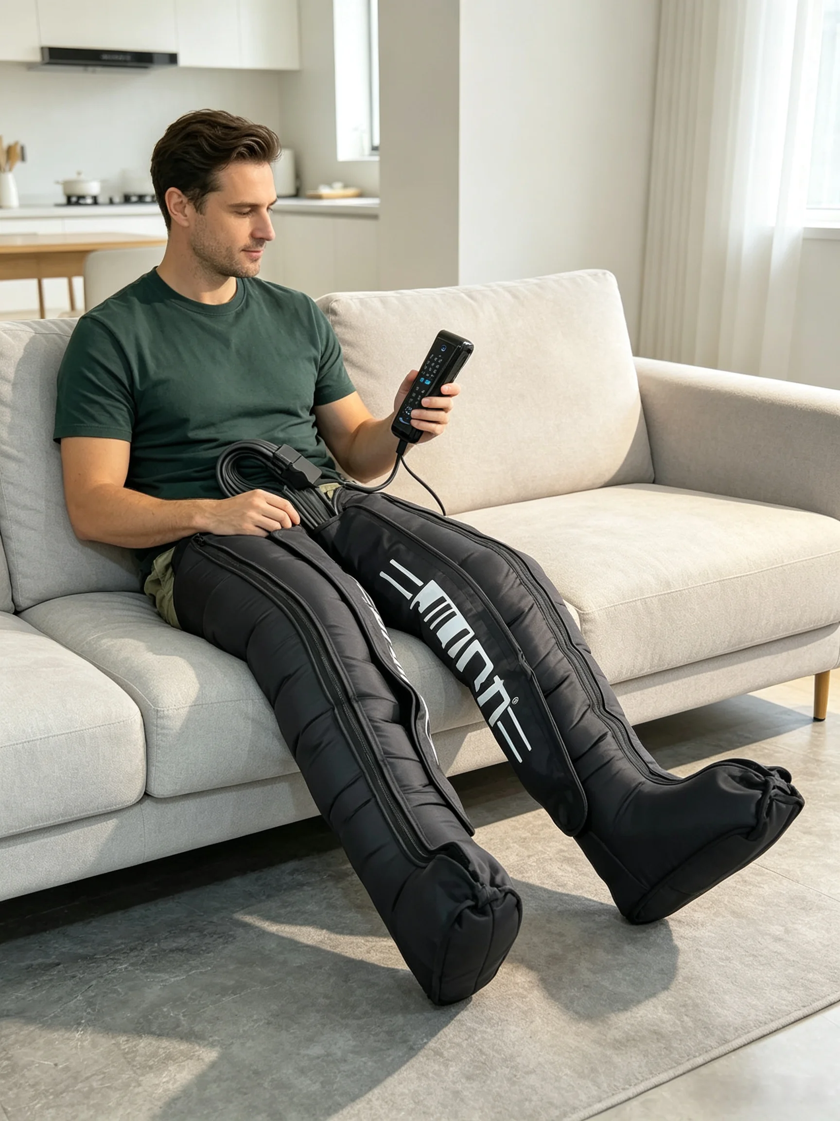 JILI Air Compression Foot  Massager Leg Recovery Boots Blood Circulation Pressotherapy Relax Muscles Lymphatic Drainage 6Cavity