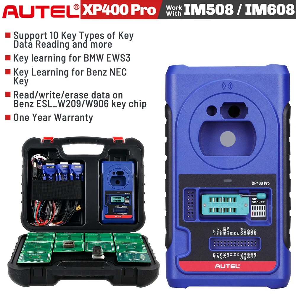 Autel XP400Pro 2024 Newest Key Programming Accessory Tool Working with IM508, IM608, IM608 Pro, Upgraded Ver. of XP400