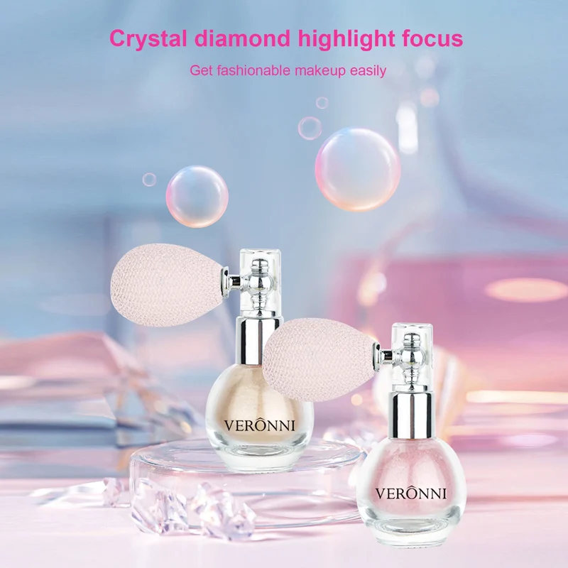 Wasserdichtes Diamant-Highlighter-Puderspray, Hochglanz, Glitzer, Körperbronzer, Highlight-Puder, Gesichtskontur-Illuminator, Make-up