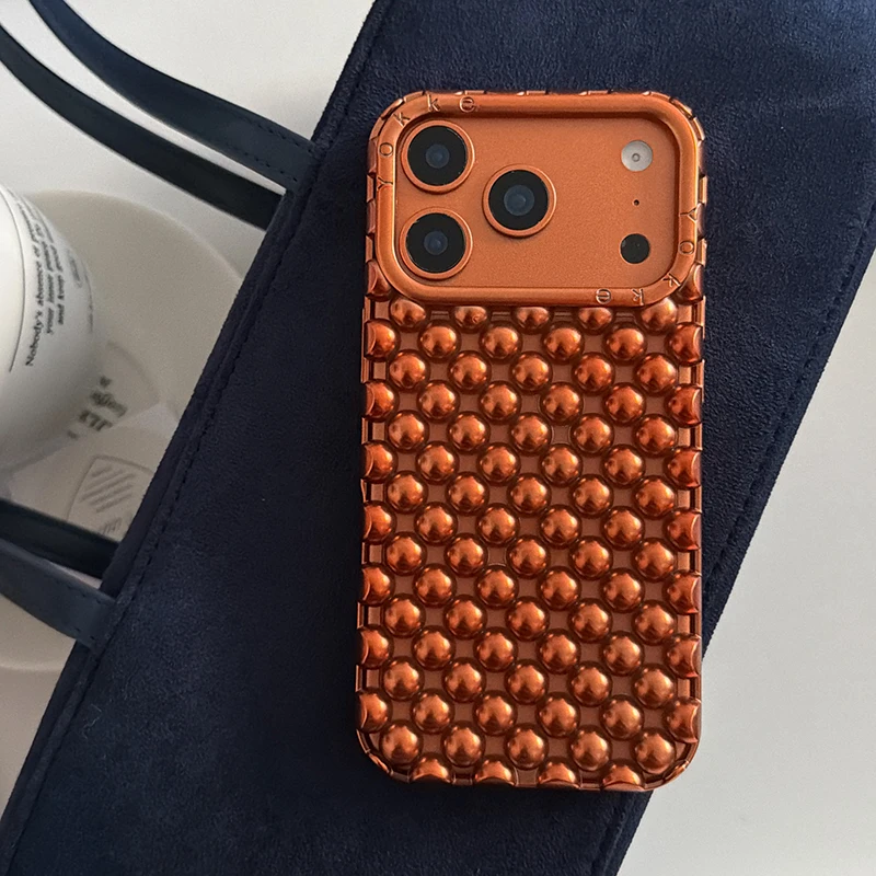 Matte Silberne Hohle Perlen Handyhülle für iPhone 13 14 15 16 17 18 Pro Max 17 Air Sommer Wärmeableitende Rückseite – Detail 3