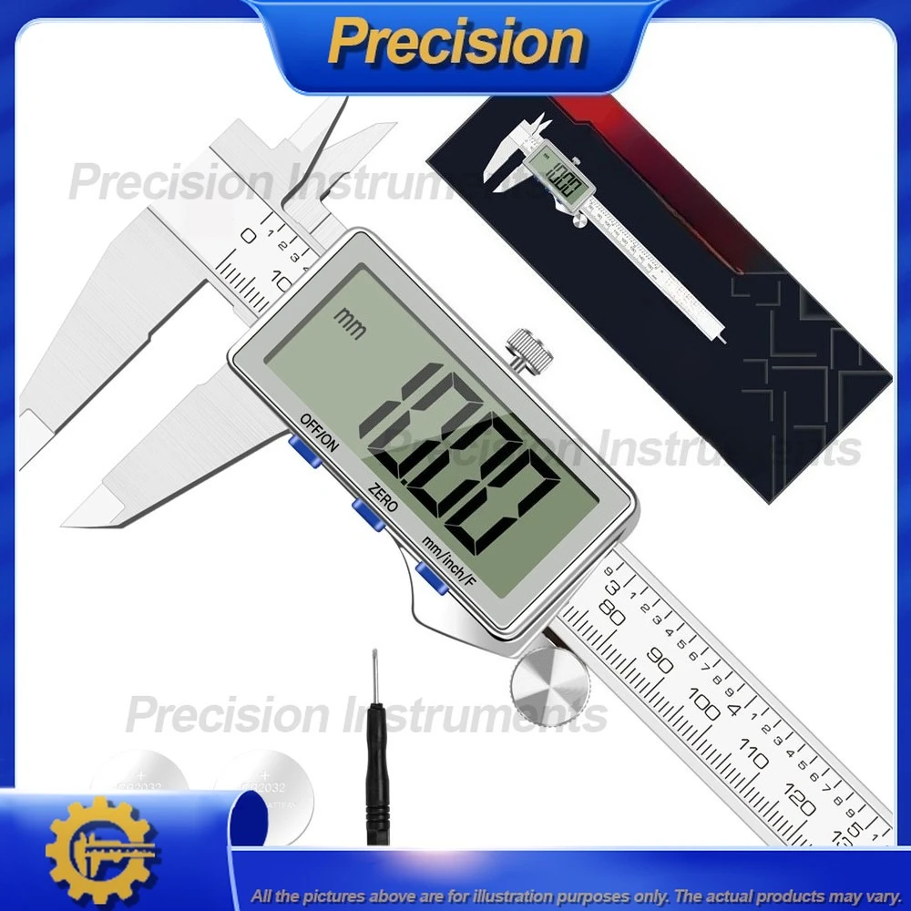 

Цифровой штангенциркуль 2026, большой ЖК-дисплей, высокоточный электронный штангенциркуль для промышленного измерительного инструмента