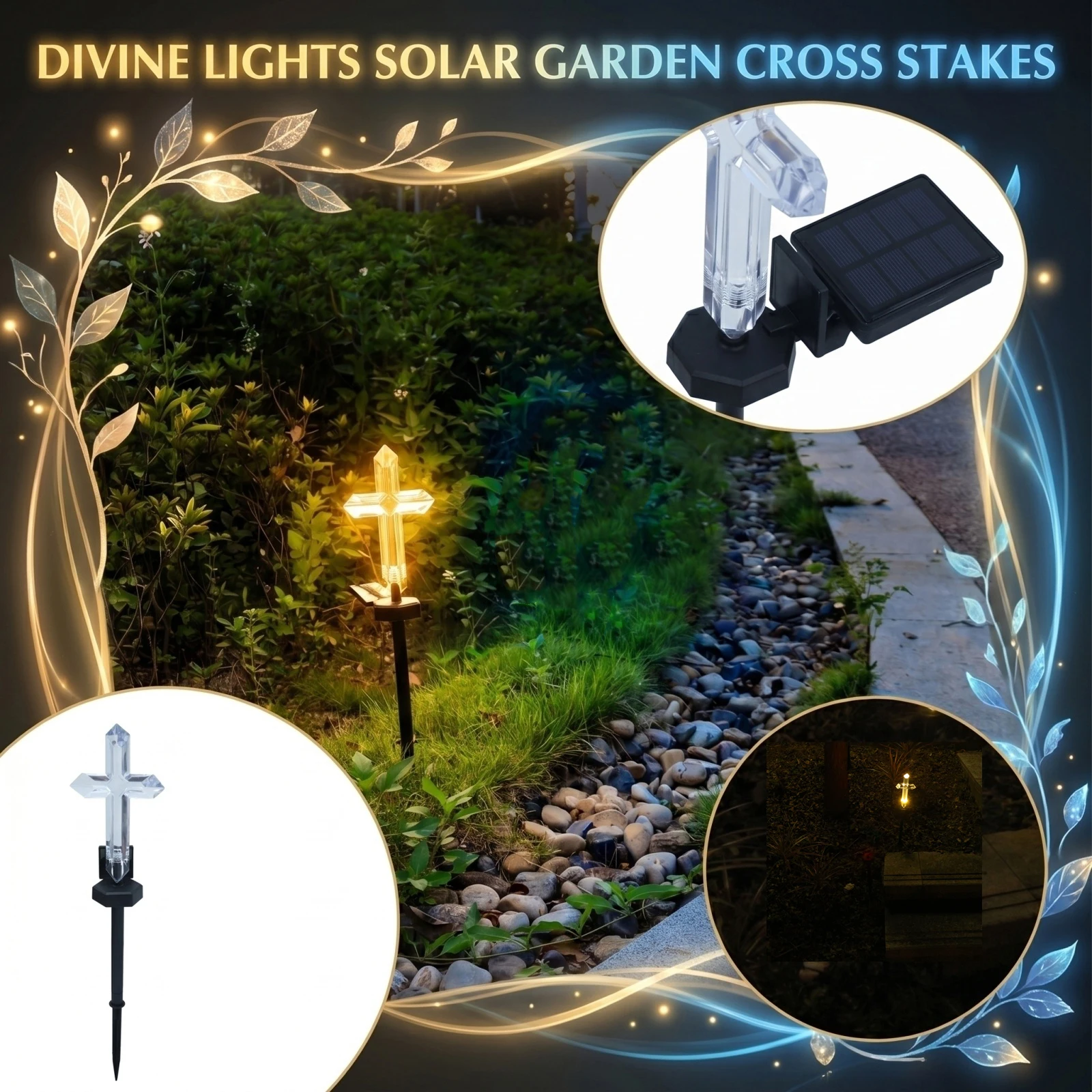 Solar-powered Cross Garden Sta - огляд і ціна Outdoor Power Stake
