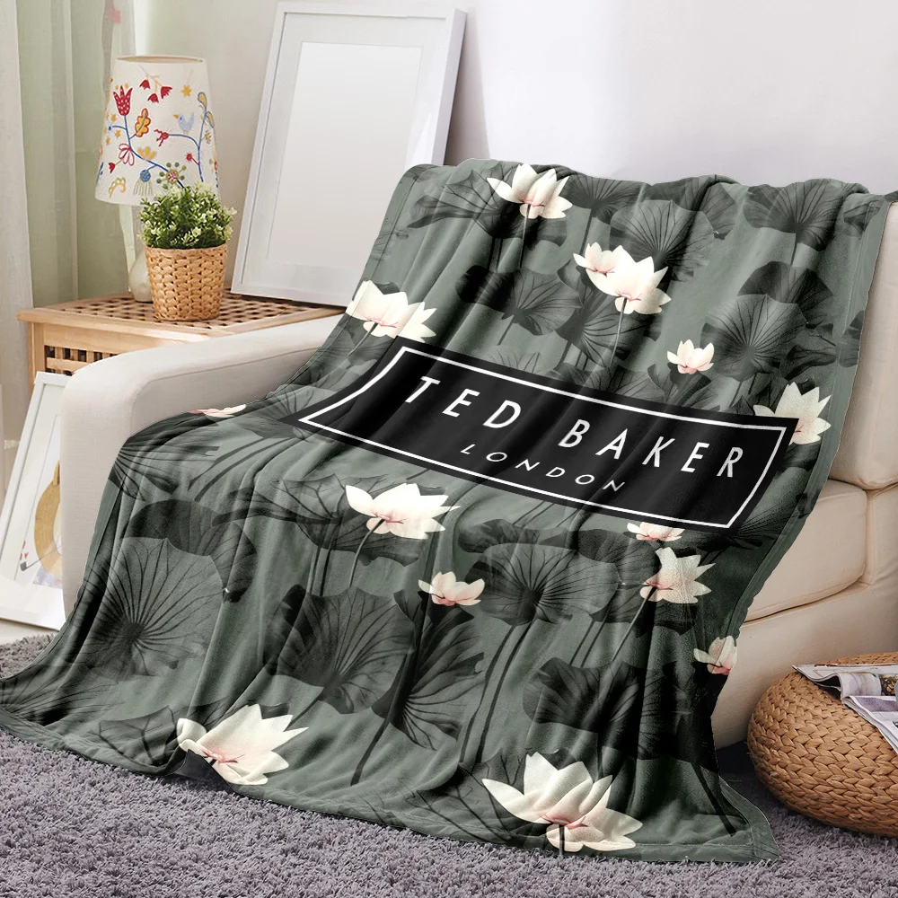 Lotus Pattern Throw Blanket—A beautifully designed soft and cozy blanket featuring a striking lotus flower print, perfect for