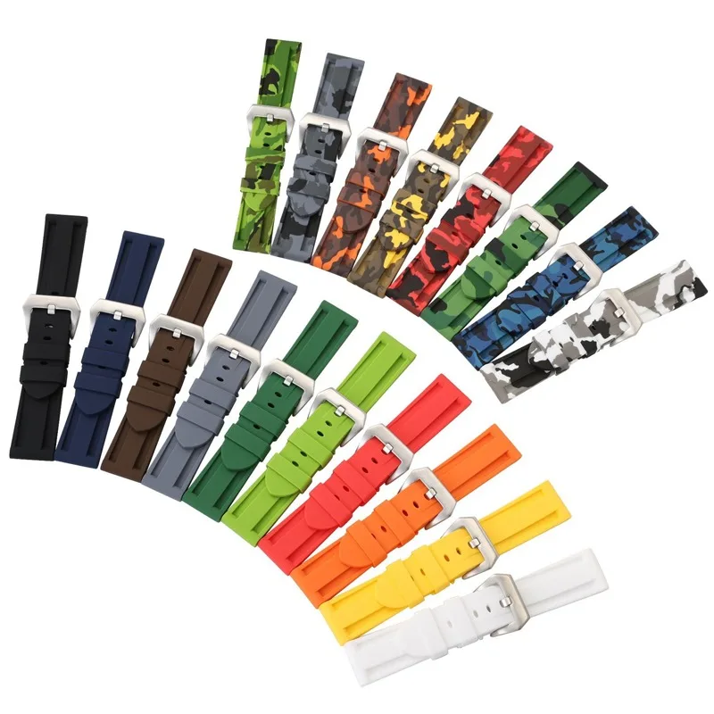 for Panerai Silicone Watch Band Universal Soft Rubber Watch Straps Men Women Sport Bracelets 20mm 22mm 24mm 26mm Wristbands Belt