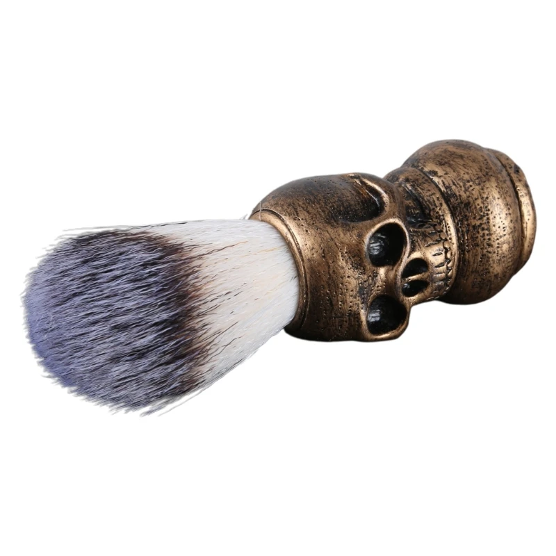 Shaving Brush Badger Bristle Hair Skull Hand Made Wooden Handle -Men's Gift