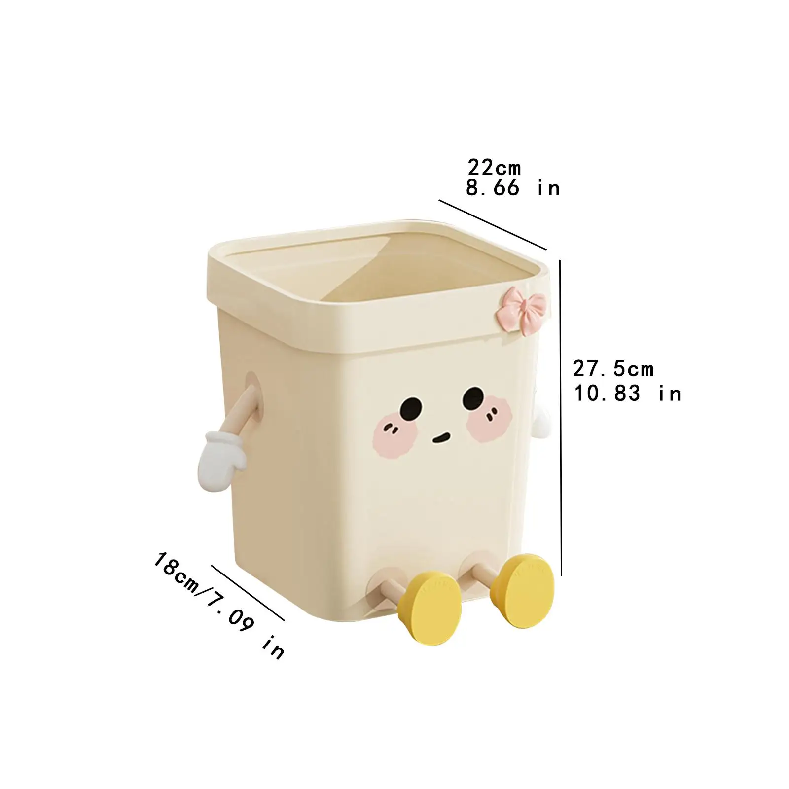 Kitchen Trash Can Dustbin Garbage Container Bin for Garage Entryway Home