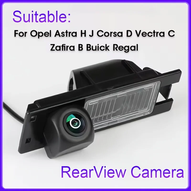 Wide-Angle Rear View Camera for Opel Astra H J, Corsa, Meriva, Zafira, Insignia, and For FIAT Grande - Features 480P Resolution