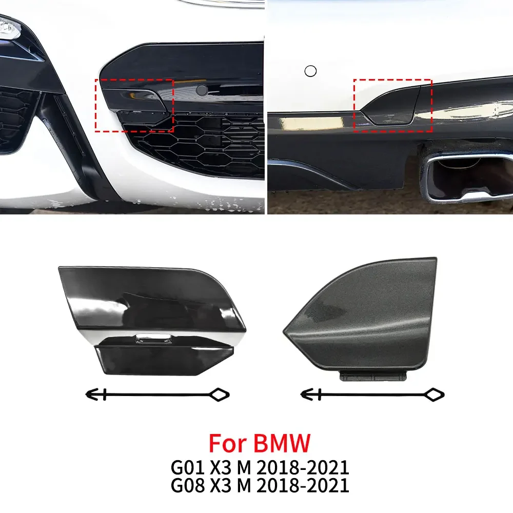 

For BMW G01 M Sport Car Front Rear Bumper Tow Hook Cover Cap Accessory Black For BMW X3 M 2018-2021 51118098823 51128098806