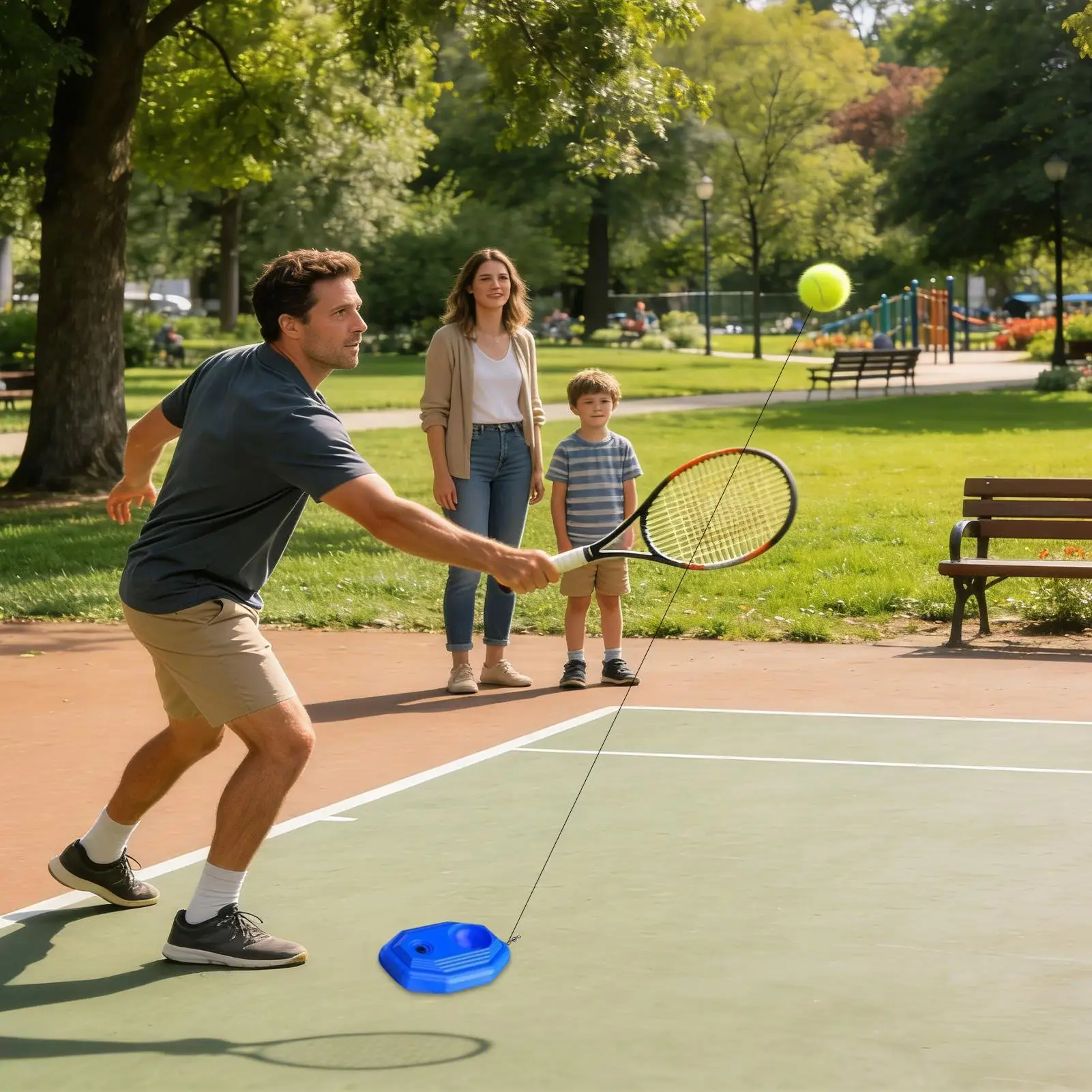 

Tennis Training System Complete Single Person Equipment Indoor Outdoor Tennis Rebounder For Beginners Enthusiasts Elderly