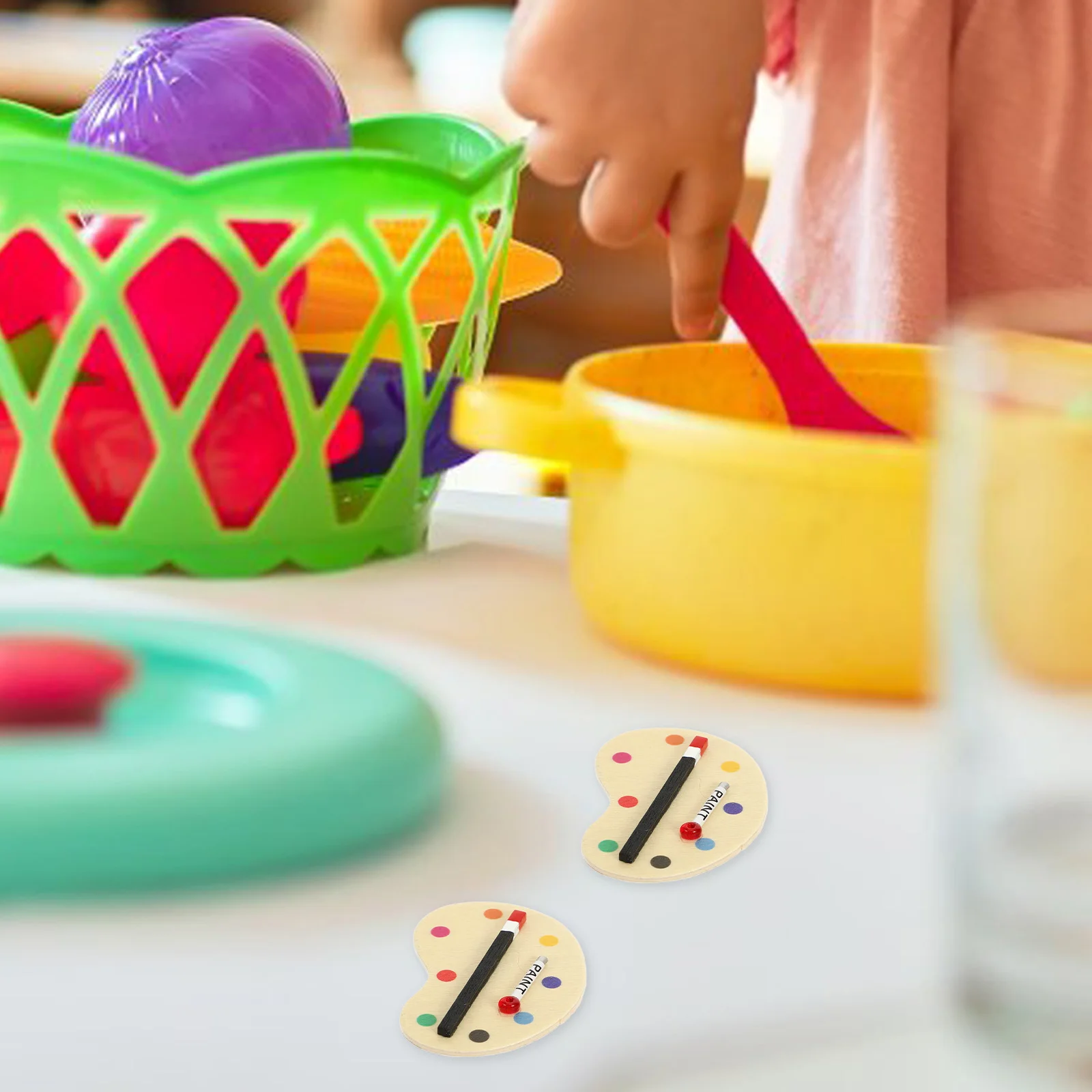 3 pçs paletas de pintura simulação mini cena adereços prancheta miniaturas jogar casa acessórios para crianças