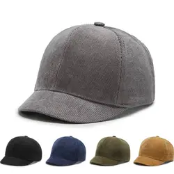 Short Brim Baseball Cap New Adjustable Solid Color Outdoor Visor Cap Outdoor Shade Fastener Tape Peaked Cap Men