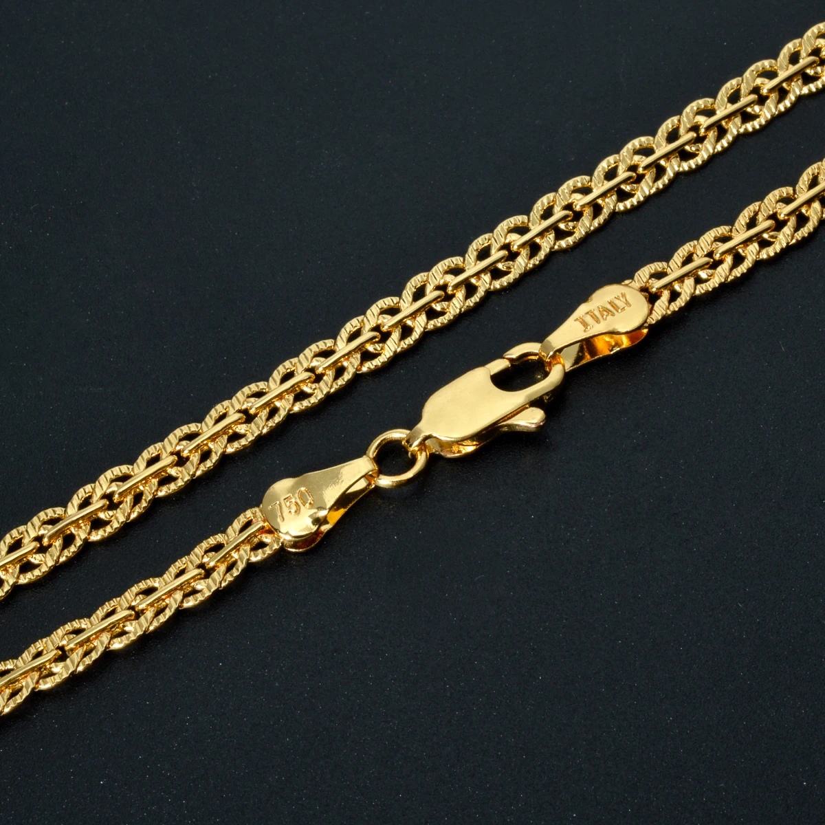 18K Gold Plated Link Chain Necklace for Women Man Cross 5mm Width Gold Color Choker Classic Trendy Daily Wear Wedding Party Gift