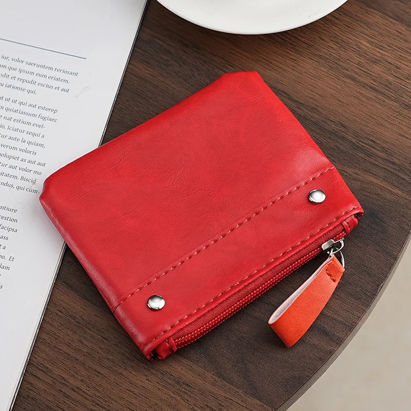 【Unisex】New European and American Retro Women's FashionPUShort Wallet Men's Pocket Card Wallet