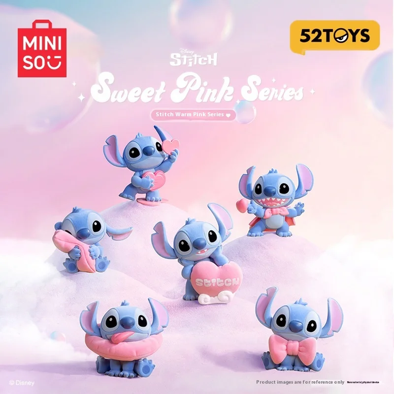 

Disney Stitch Sweet Pink Series Blind Box Cute Stitch Фигурка Флокированная кукла Mystery Box Сюрприз Коллекционная игрушка Подарок для девочки