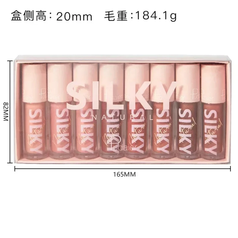 Pudaier 8 Color Diamond Shiny Lip Gloss Lipstick Set Moisturizing Long Lasting Glitter Lipgloss Lip stick Glossy Lip Tint Makeup