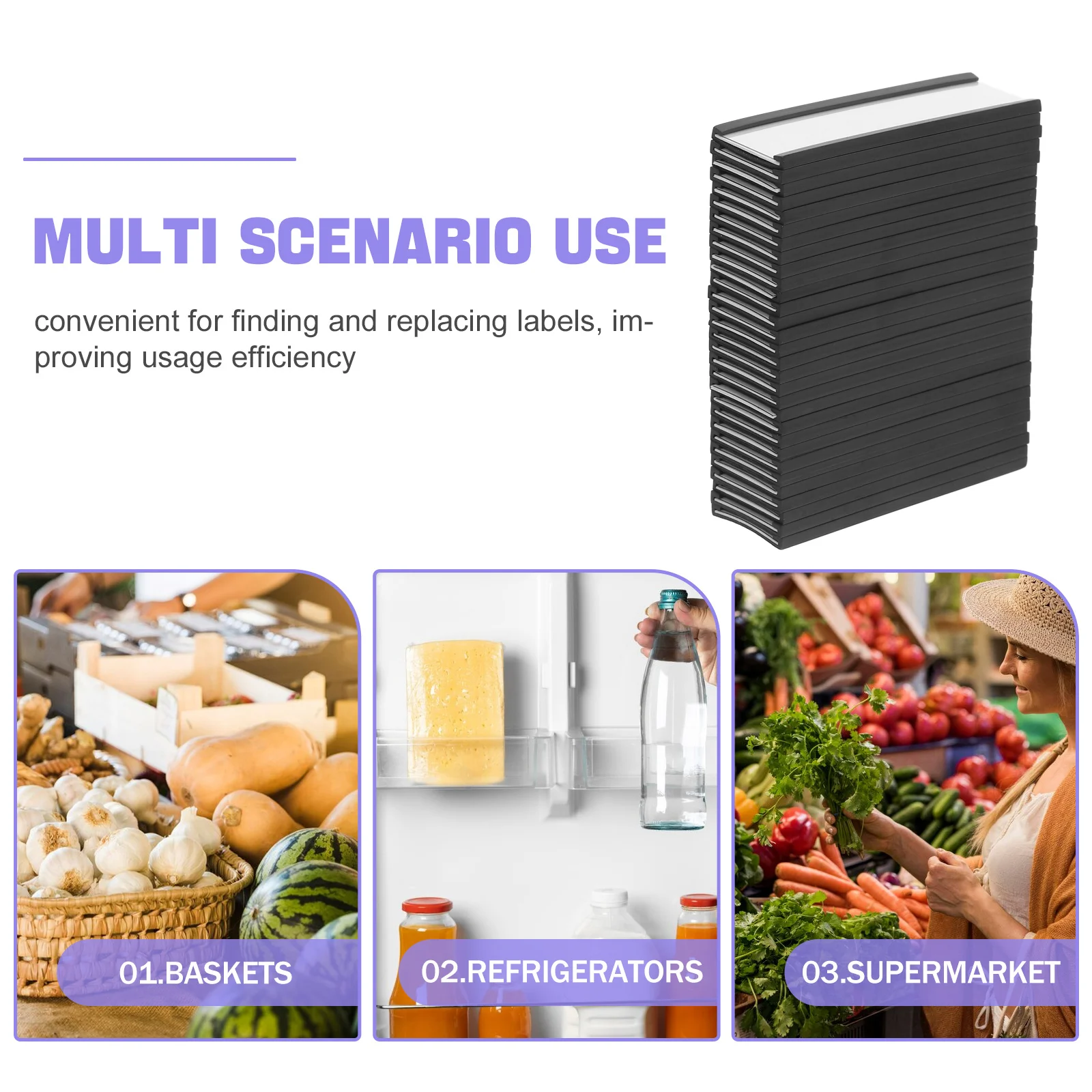 10 Set Label Magnetik Tempat Label Rak Label Lengan Kartu Pelat untuk Rak