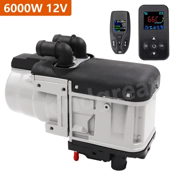 6kw 12v סולר דלק נוזלי חימום נוזל חימום משאבת מים + מתג lcd משתיק חניה עבור משאיות רכב ואן
