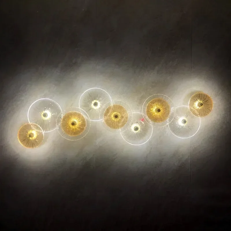 

SANDYHA Modern Nordic Glass Wall Lamp Circular LED Wall Light for Bedroom Living Room Hallway Home Decor Lighting Fixture