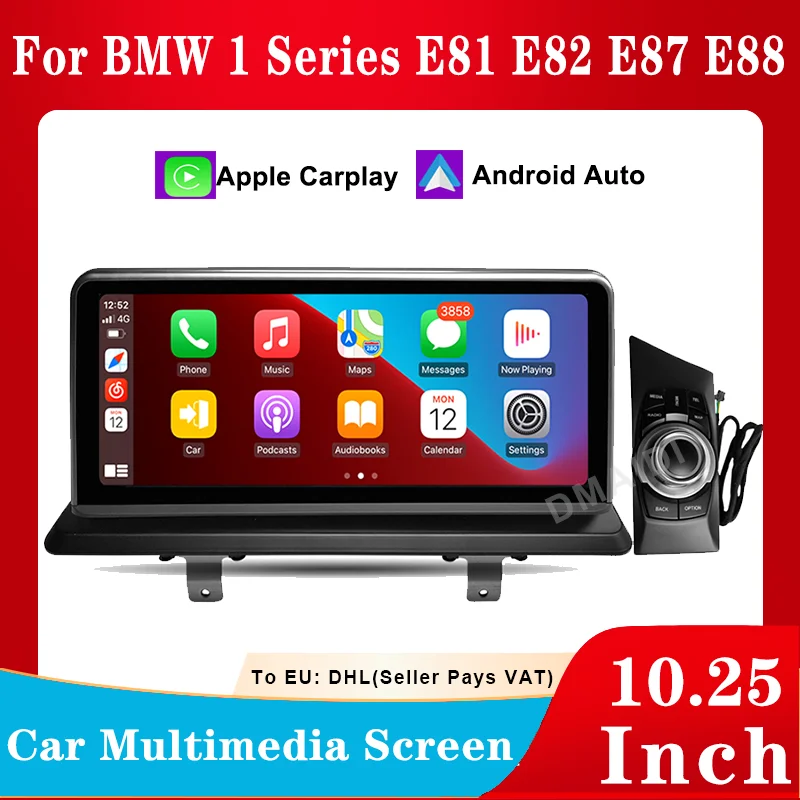 Car Multimedia For BMW 1 Series E81 E82 E87 E88 10.25inch Wireless Apple CarPlay Android Auto Head Unit Rear Camera Touch Screen