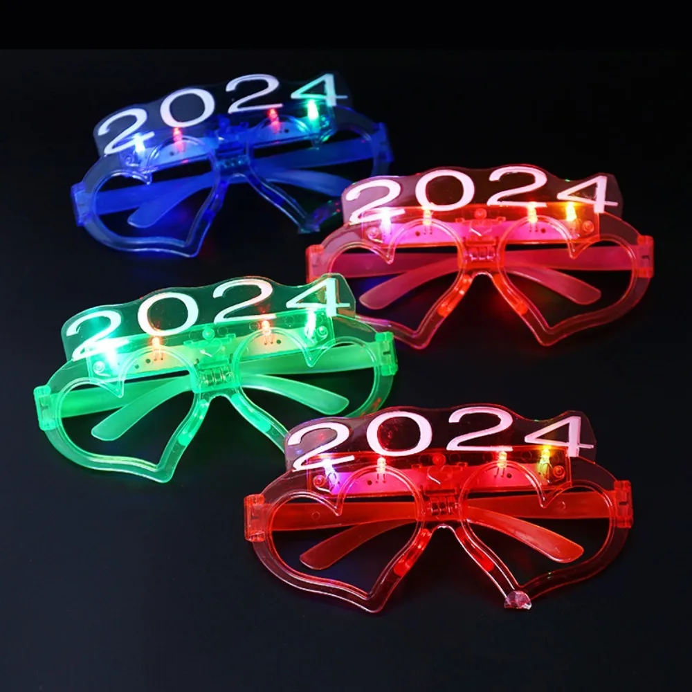 2024 ano 2024 óculos brilhantes piscando led piscando 2024 óculos feliz ano novo ornamentos