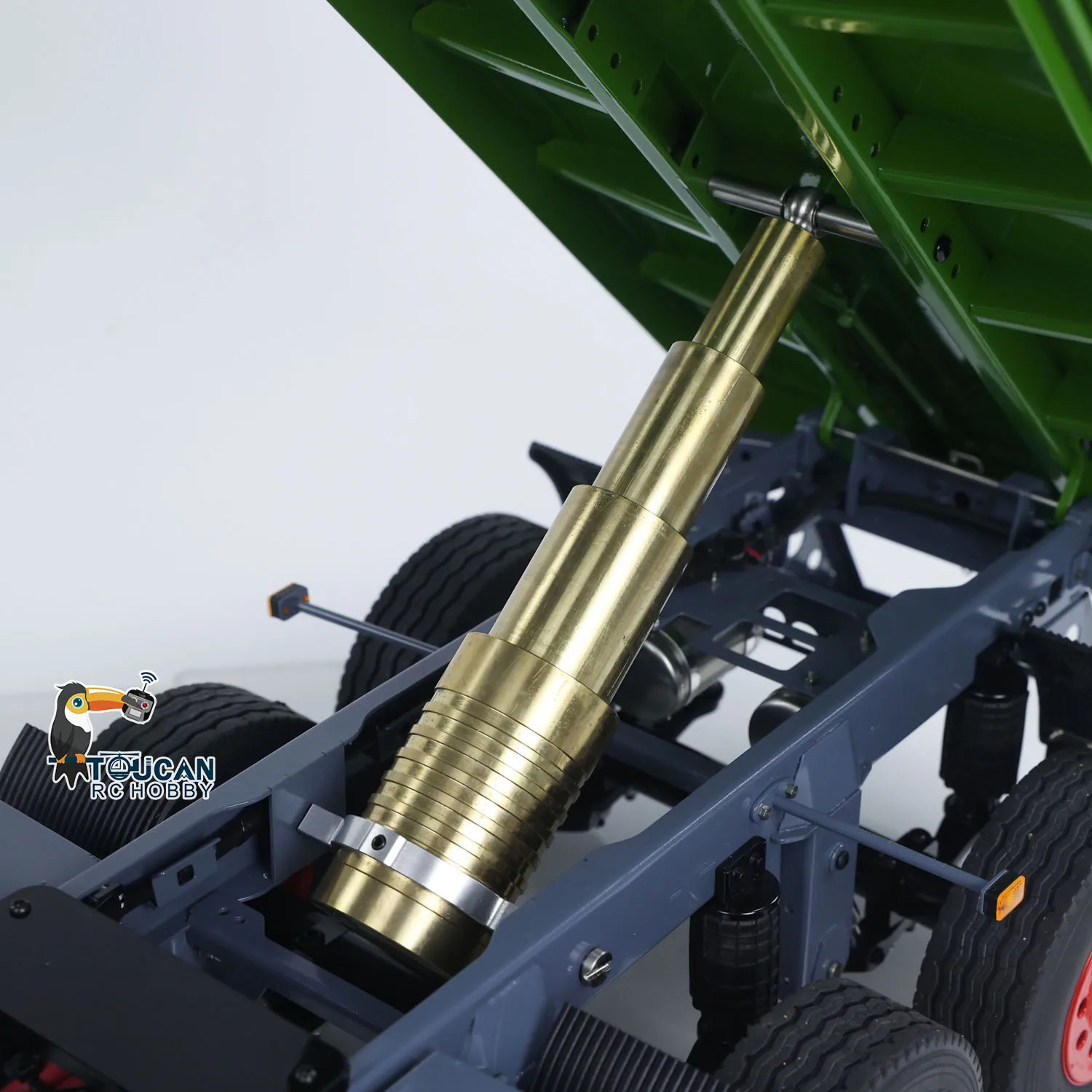 

LESU 1/14 RC Металлический 2-осевой полный прицеп Гидравлический самосвал Модель прицепа со светодиодной подсветкой для трактора Игрушка-самосвал THZH2149