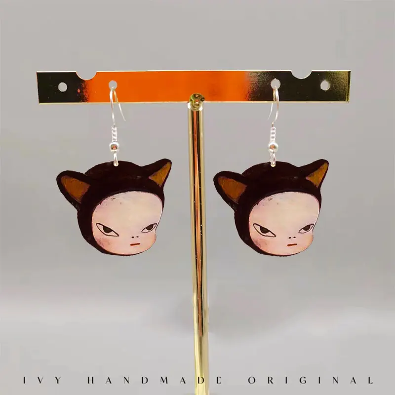 Nara Yoshitomo Earrings Cute Acrylic Japanese Nara Yoshitomo Dangle Earrings Charm For Pendant Kids Adults Fans Gift