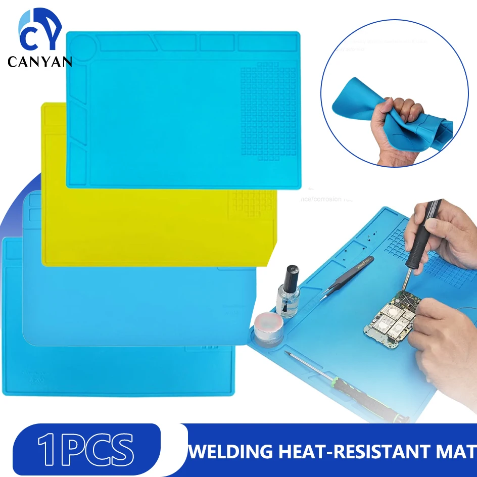 Welding heat-insulating silicone work pad soldering iron welding hot air gun suitable for mobile phone welding repair tools